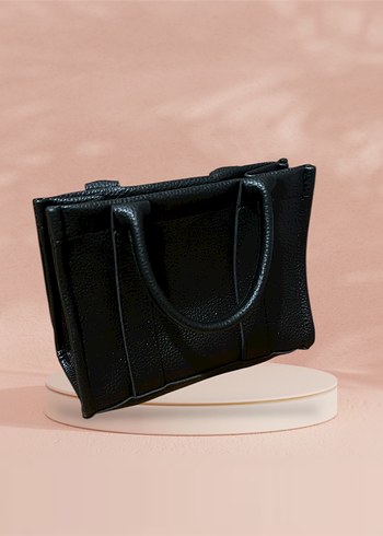 Siyah Deri Kadın Omuz Çantası - Görsel 3