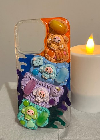 İPhone 13 Pro Krema Desenli Telefon Kılıfı - Görsel 3