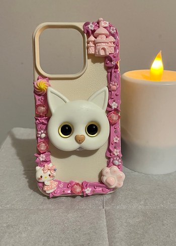 Iphone 14 Pro Krema Desenli Boncuklu Bohem Tarzı Telefon Kılıfı - Görsel 3