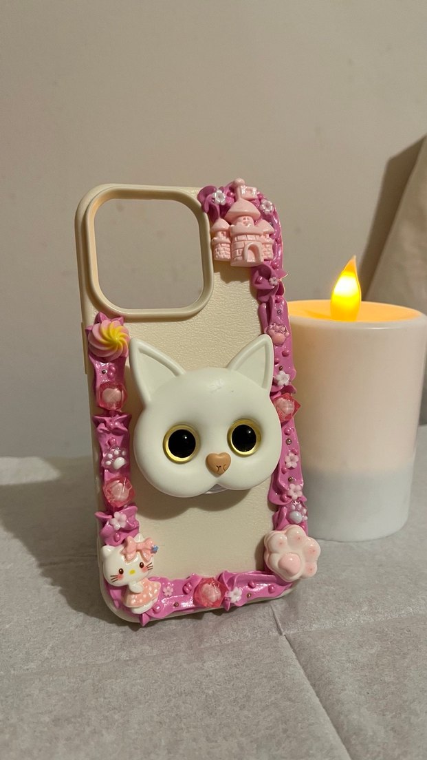 Iphone 14 Pro Krema Desenli Boncuklu Bohem Tarzı Telefon Kılıfı - Görsel 2