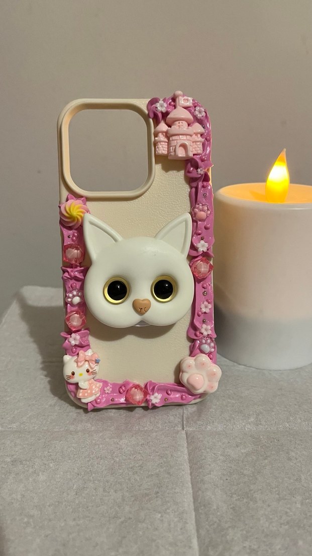 Iphone 14 Pro Krema Desenli Boncuklu Bohem Tarzı Telefon Kılıfı - Görsel 3