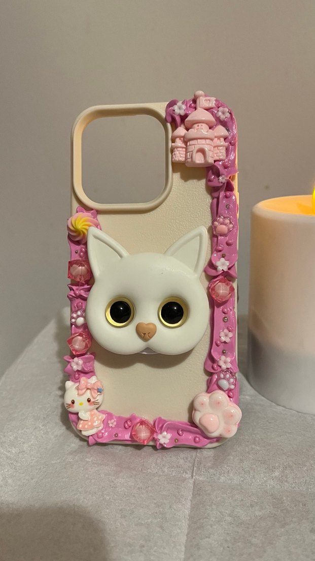 Iphone 14 Pro Krema Desenli Boncuklu Bohem Tarzı Telefon Kılıfı - Görsel 4