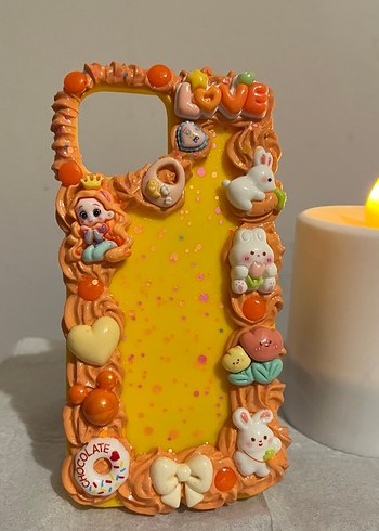 İPhone 14 Krema Desenli Telefon Kılıfı - Görsel 5