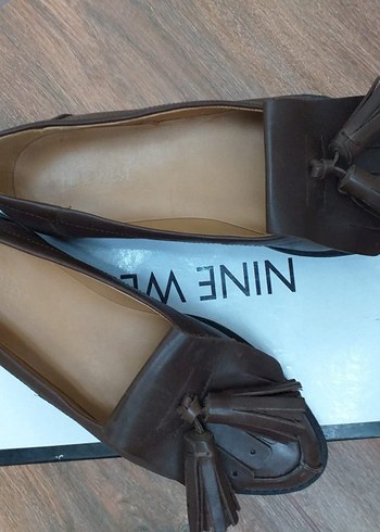 Kahverengi Deri Püsküllü Blok Topuklu Kadın Ayakkabı - Görsel 2