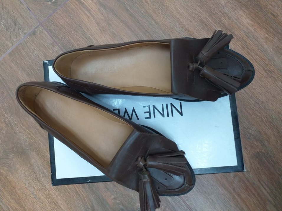 Kahverengi Deri Püsküllü Blok Topuklu Kadın Ayakkabı - Görsel 2