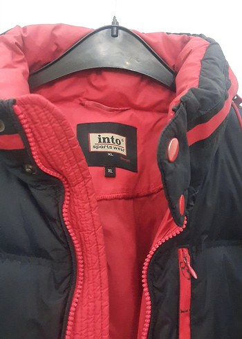 Kırmızı Detaylı Siyah Erkek Mont - Görsel 2