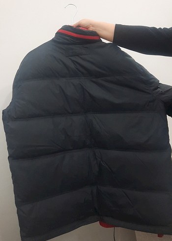 Kırmızı Detaylı Siyah Erkek Mont - Görsel 3