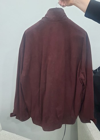 Bordo Süet Kadın Ceket Düğmeli Rahat Kesim - Görsel 3