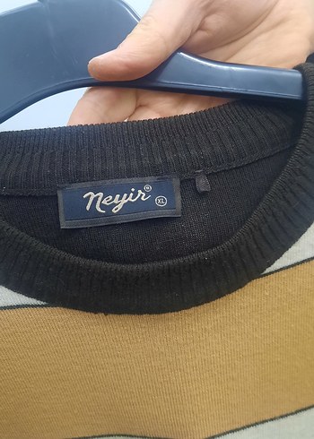 Kahverengi Baskılı Oversize Triko Kazak - Görsel 3