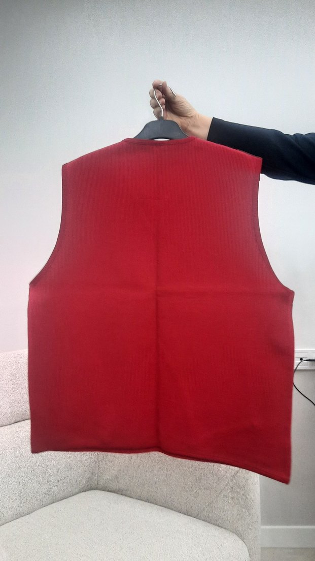 Kırmızı V Yaka Ramons Yelken Kulübü Sweatshirt - Görsel 2