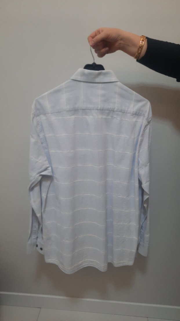 Mavi erkek gömlek - Görsel 3