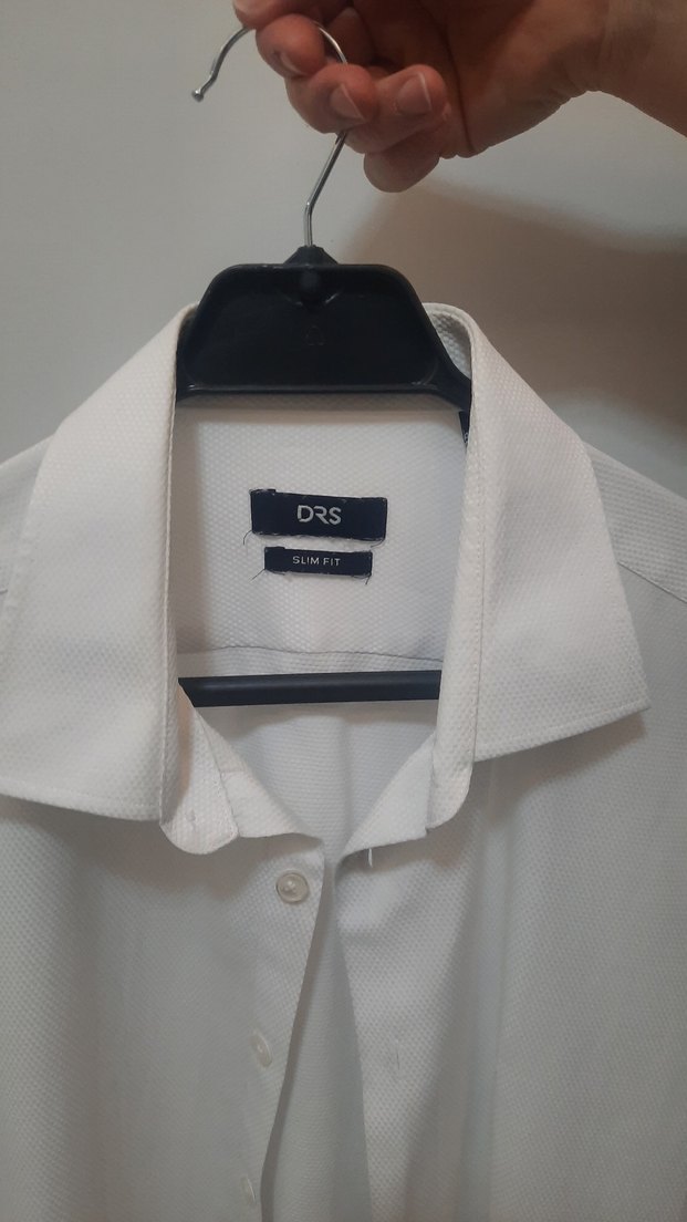 Düğmeli Beyaz Erkek Gömlek - Görsel 2