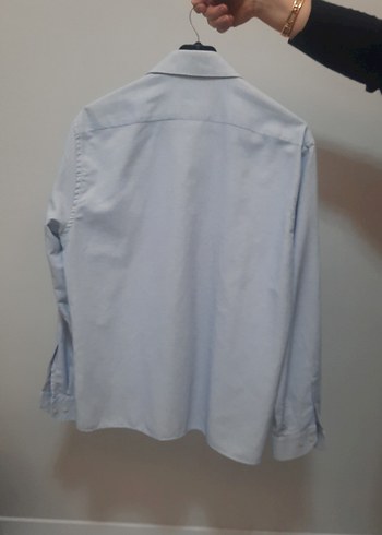 Erkek Mavi Keten Gömlek Uzun Kollu - Görsel 2