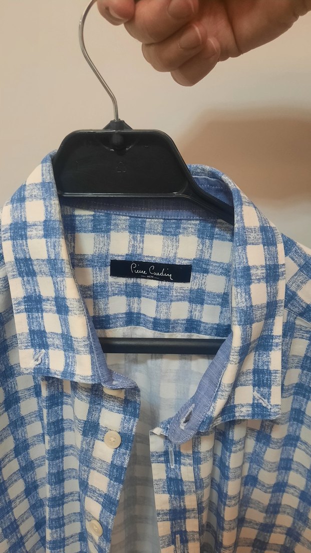 Erkek Ekoseli Mavi Gri Gömlek - Görsel 4