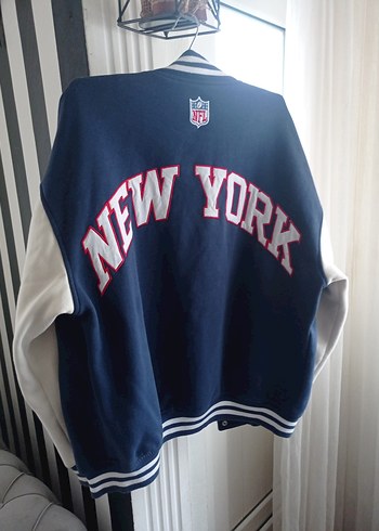 Mavi Baskılı Oversize Spor Unisex Ceket - Görsel 2