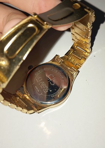 Altın Renkli Kadın-Erkek Saat - Görsel 2