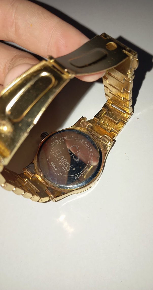 Altın Renkli Kadın-Erkek Saat - Görsel 2