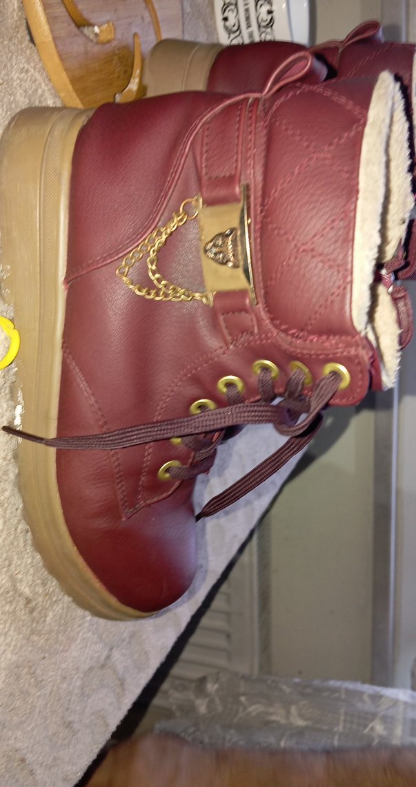 Bordo Kürklü Kız Çocuk Süet Bot - Görsel 2