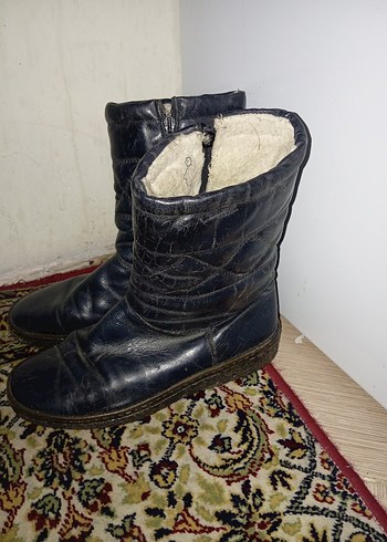 Mavi Deri Kadın Dolgu Topuklu Bot - Görsel 2