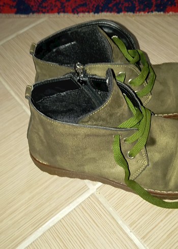 Yeşil Süet Kadın Dolgu Topuk Bot - Görsel 4