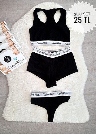 SİYAH 3LÜ SET S BEDEN 