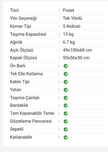 KRAFT Gri Bebek Arabası - Görsel 7