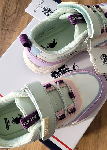 us polo Mor Desenli Kız Çocuk Spor Ayakkabı - Görsel 3