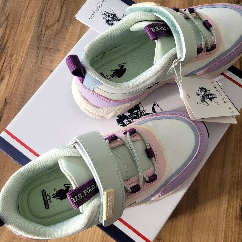 us polo Mor Desenli Kız Çocuk Spor Ayakkabı - Görsel 3