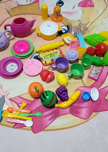Renkli Oyuncak Mutfak Seti ve Meyve Sebze Seti - Görsel 2