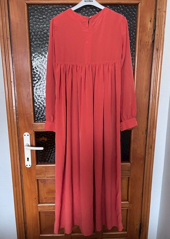 Kırmızı Uzun Kollu Salaş Elbise - Görsel 3