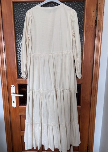 Bej Uzun Bohem Elbise - Görsel 2