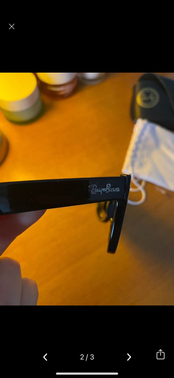 Ray-Ban Parlak Siyah Minimalist Kadın Güneş Gözlüğü - Görsel 2