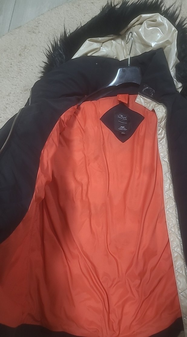 Kürk Detaylı Siyah Kadın Kışlık Mont - Görsel 5