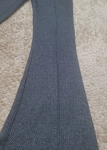 Gri Kadın kumaş İspanyol Paça Pantolon - Görsel 2