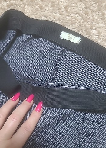 Gri Kadın kumaş İspanyol Paça Pantolon - Görsel 4