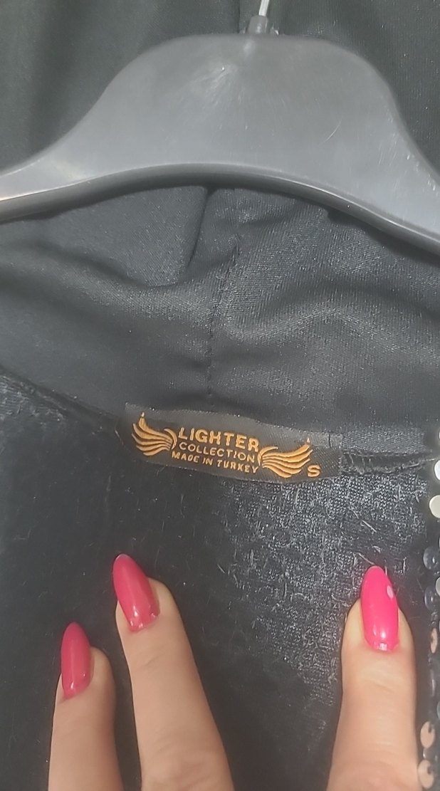 Parlak Pullu Uzun Kadın Ceket - Görsel 3