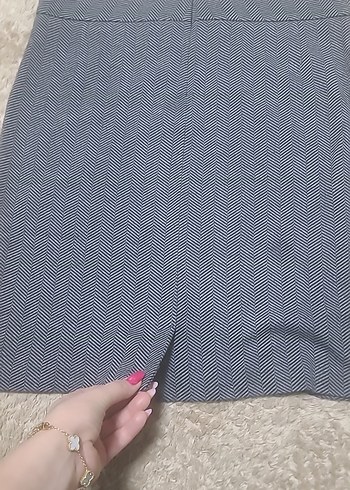 Gri Pilili Midi Etek - Görsel 2