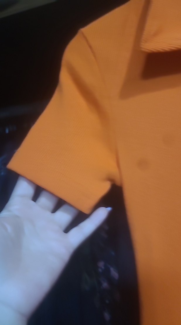 Turuncu Polo Yaka Midi Elbise - Görsel 5