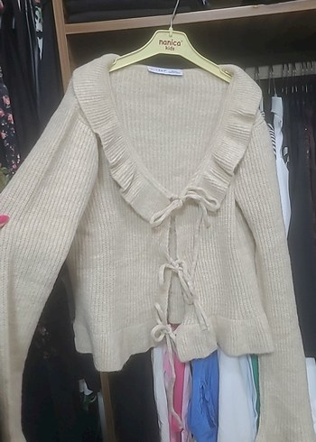 yumuş yumuş önü bağlanmalı kazak hirka - Görsel 4