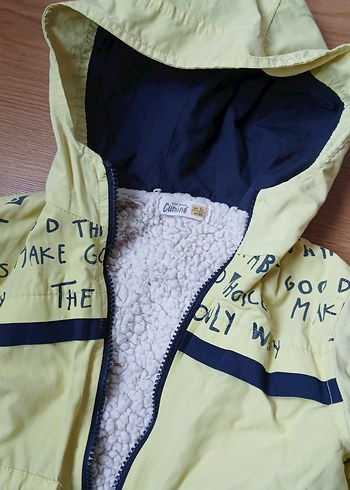 Sarı Kapüşonlu Fermuarlı Erkek Çocuk Ceketi - Görsel 2