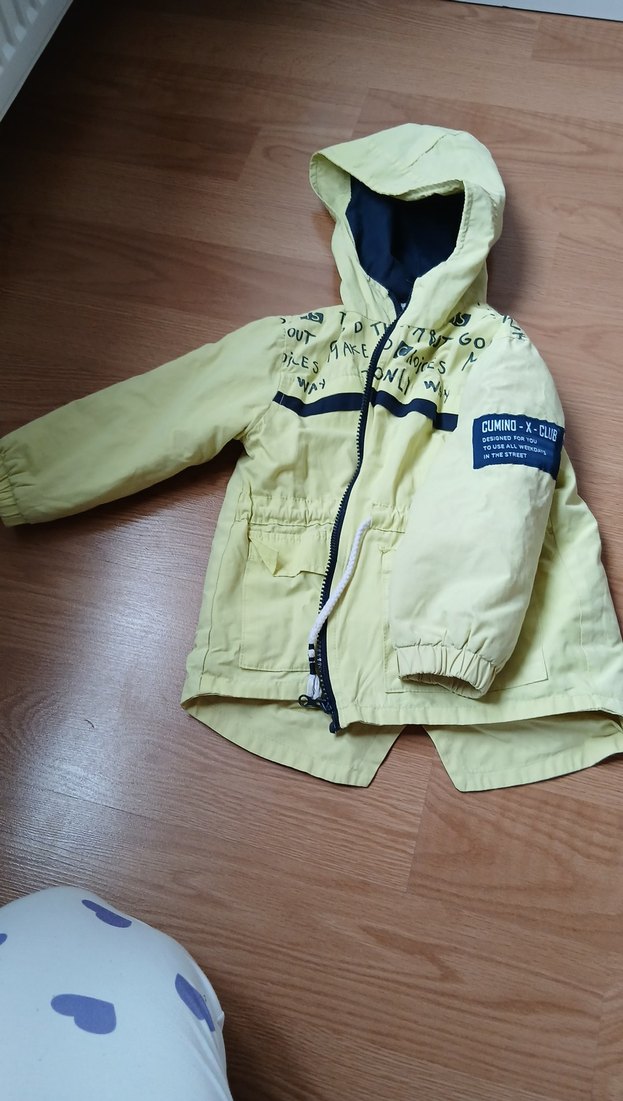 Sarı Kapüşonlu Fermuarlı Erkek Çocuk Ceketi - Görsel 4