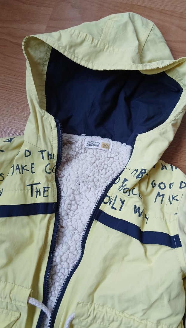 Sarı Kapüşonlu Fermuarlı Erkek Çocuk Ceketi - Görsel 2