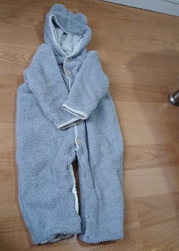 Gri Örgü Bebek Erkek Tulum - Görsel 4