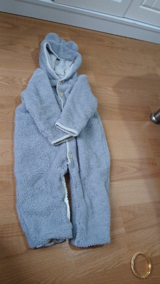 Gri Örgü Bebek Erkek Tulum - Görsel 4