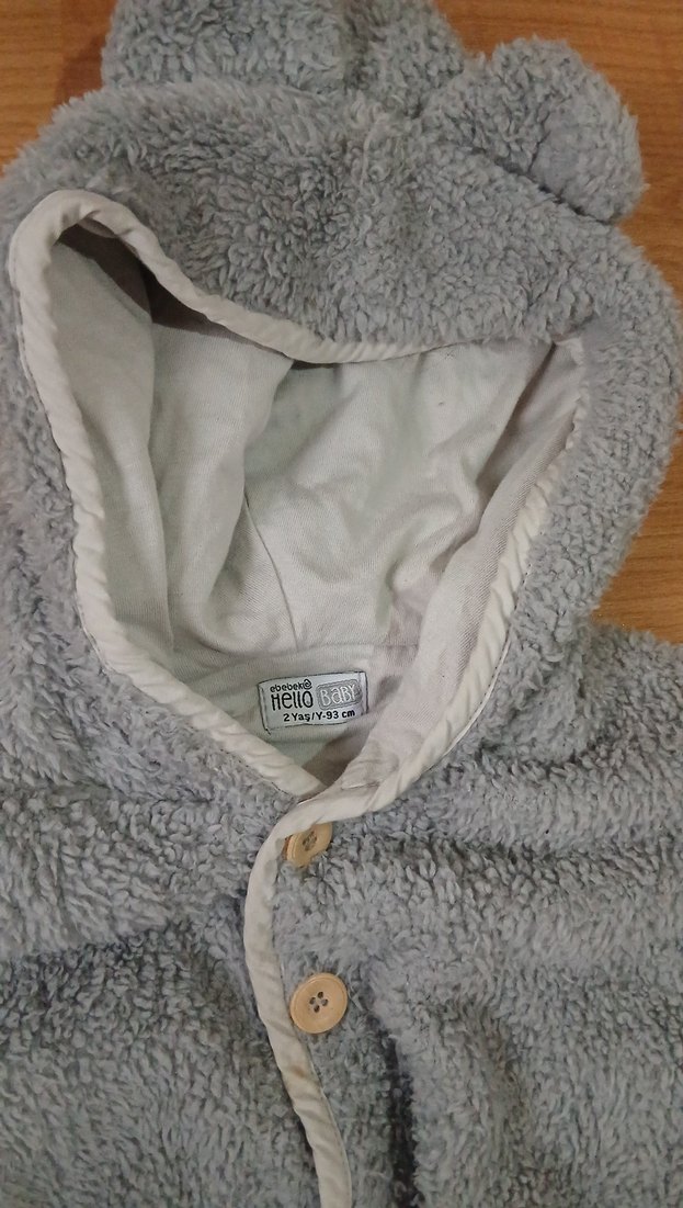 Gri Örgü Bebek Erkek Tulum - Görsel 3