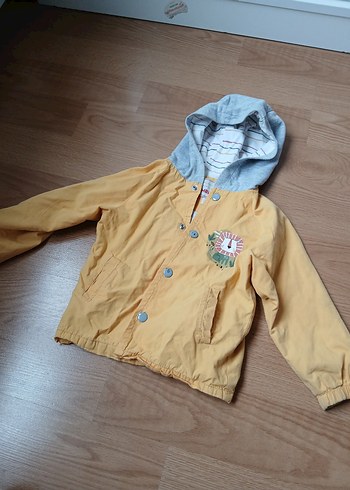 Düğmeli Sarı Erkek Çocuk Yağmurluk - Görsel 4