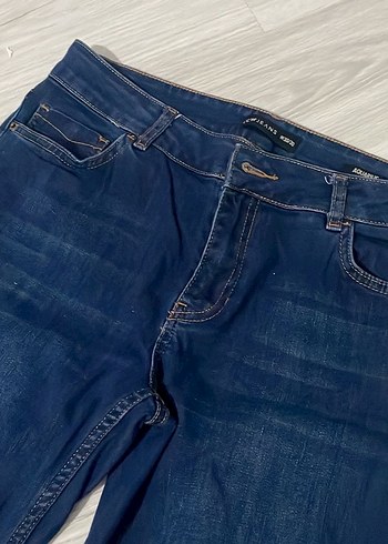 Kadın Lacivert Midi Boy Denim Pantolon - Görsel 2