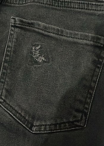 Kadın Siyah Midi Boy Denim Jean - Görsel 4