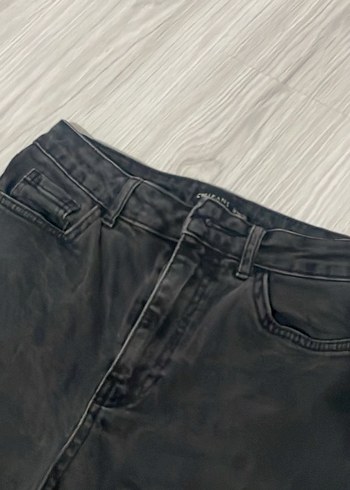 Kadın Siyah Midi Boy Denim Jean - Görsel 2