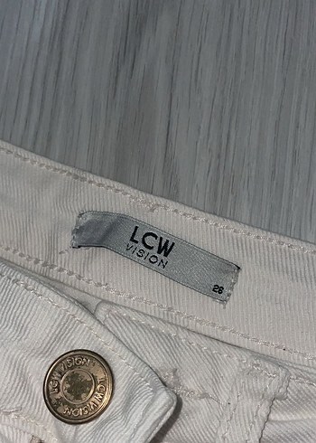 Beyaz Krem Midi Kot Pantolon - Görsel 5